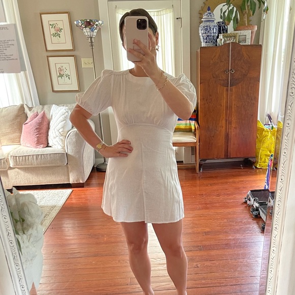 ASOS White Linen Mini Dress - Picture 1 of 2